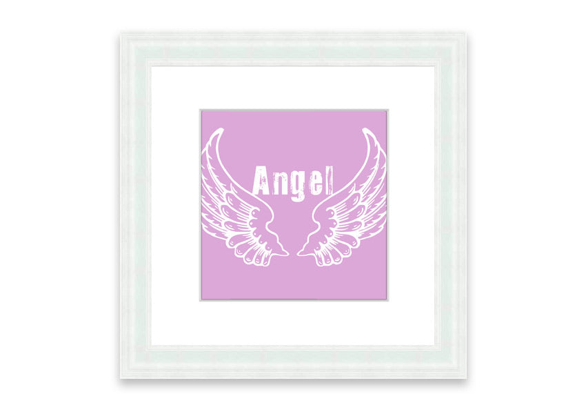 Framed print of Angel Wings 2 Pink, showcasing delicate pink hues and intricate design, ready to hang.