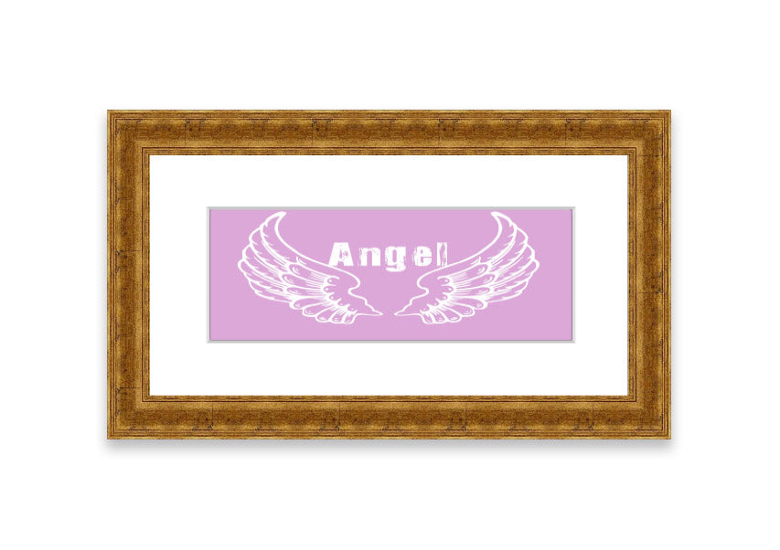 Framed print of Angel Wings 2 Pink, showcasing delicate pink hues and intricate design, ready to hang.