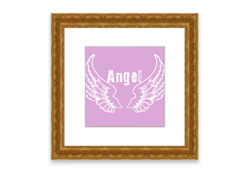 Framed print of Angel Wings 2 Pink, showcasing delicate pink hues and intricate design, ready to hang.