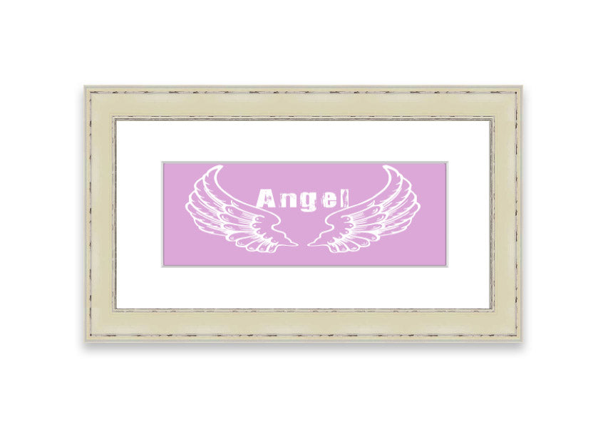 Framed print of Angel Wings 2 Pink, showcasing delicate pink hues and intricate design, ready to hang.