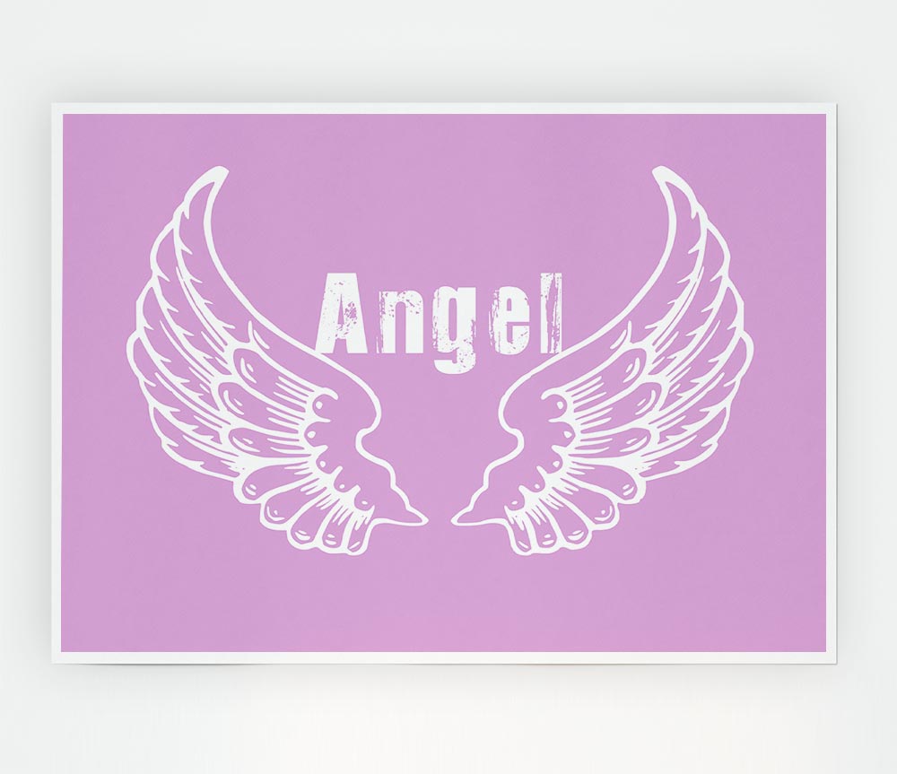 Angel Wings 2 Pink canvas poster featuring vibrant pink angel wings design, perfect for home decor.