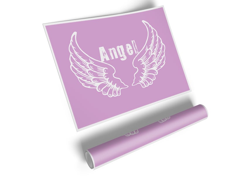 Angel Wings 2 Pink canvas poster featuring vibrant pink angel wings design, perfect for home decor.