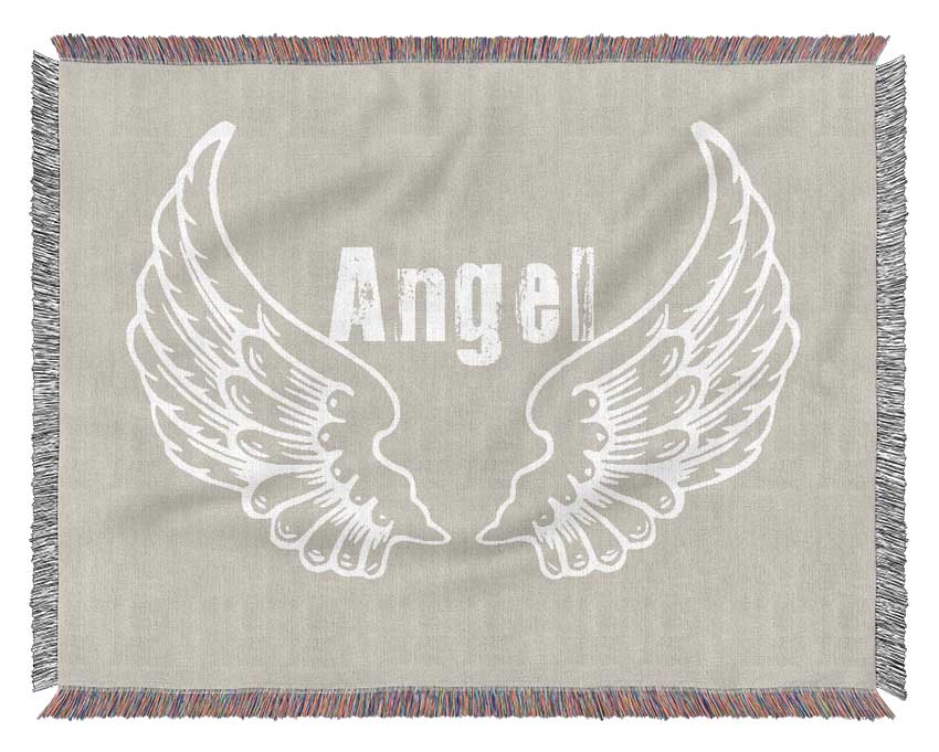 Angel Wings 2 Pink throw blanket made from 100% cotton with a thermal weave, showcasing a soft pink color and luxurious texture.