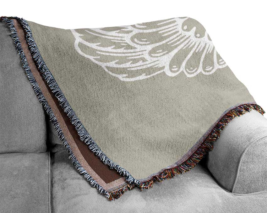 Angel Wings 2 Pink throw blanket made from 100% cotton with a thermal weave, showcasing a soft pink color and luxurious texture.