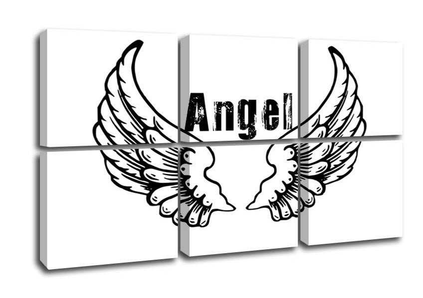 Angel Wings 2 White canvas art featuring delicate angel wings design on a coated polyester canvas, mounted on a sturdy box frame.