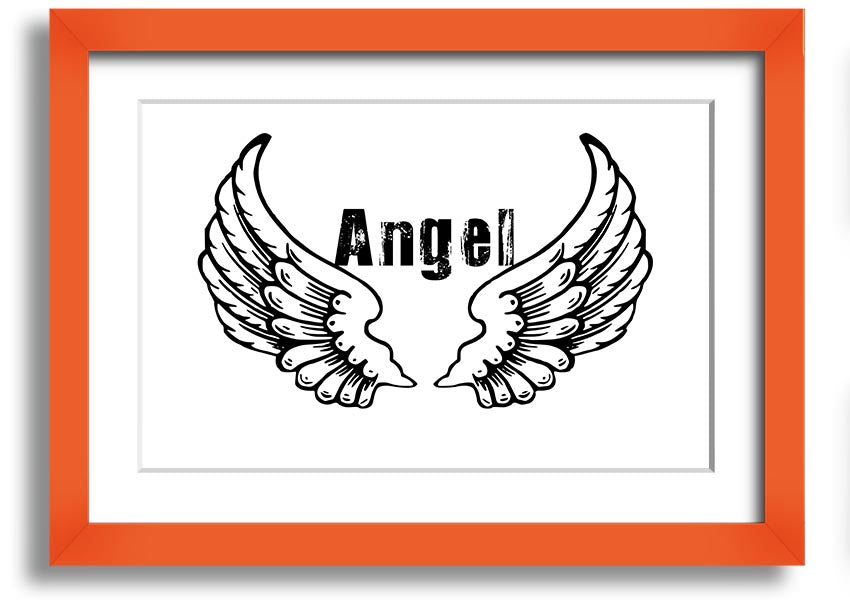 Angel Wings 2 White framed print showcasing elegant angel wings design in a stylish frame.