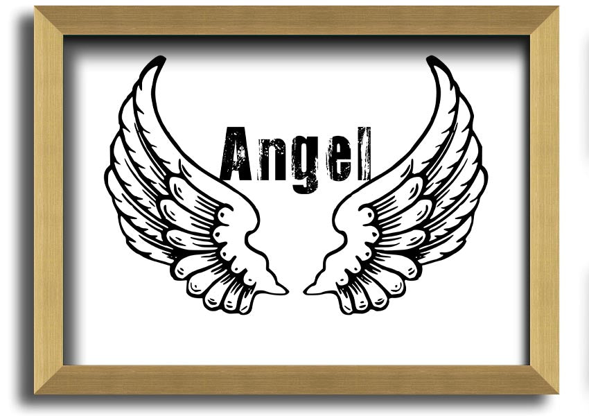 Angel Wings 2 White framed print showcasing elegant angel wings design in a stylish frame.