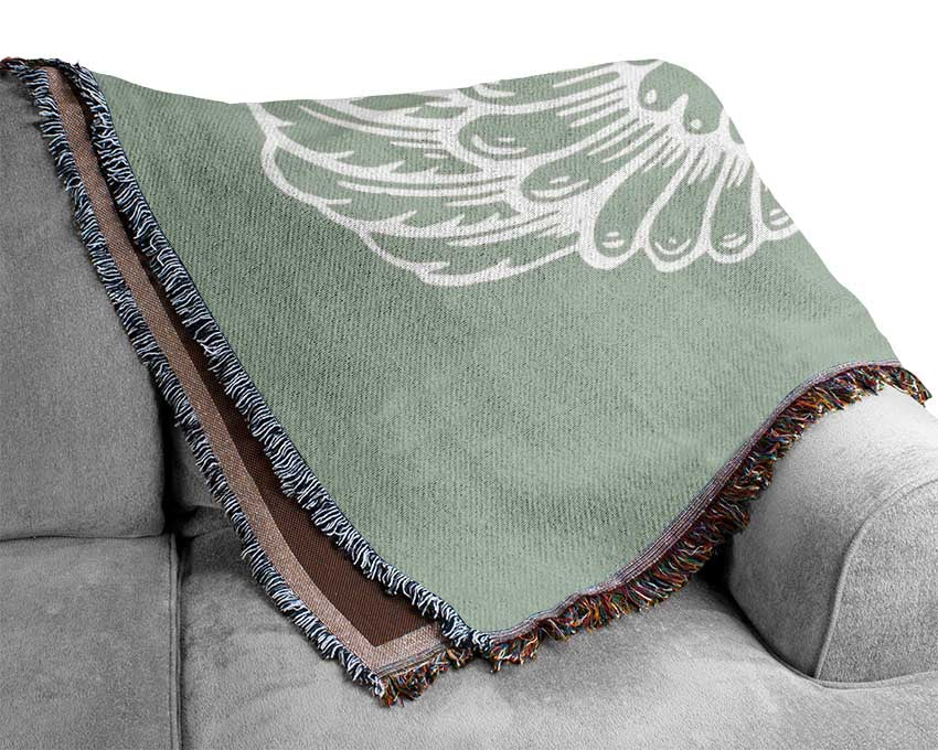 Angel Wings 3 Beige throw blanket made from 100% cotton, featuring a thermal weave for breathability and a luxurious finish.