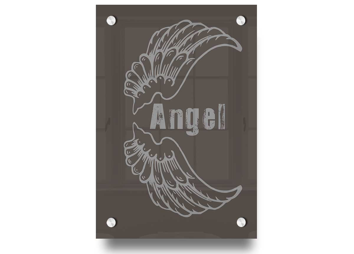 Angel Wings 3 Chocolate acrylic print on 5mm thick acrylic glass, showcasing a beautiful design with rich chocolate tones.