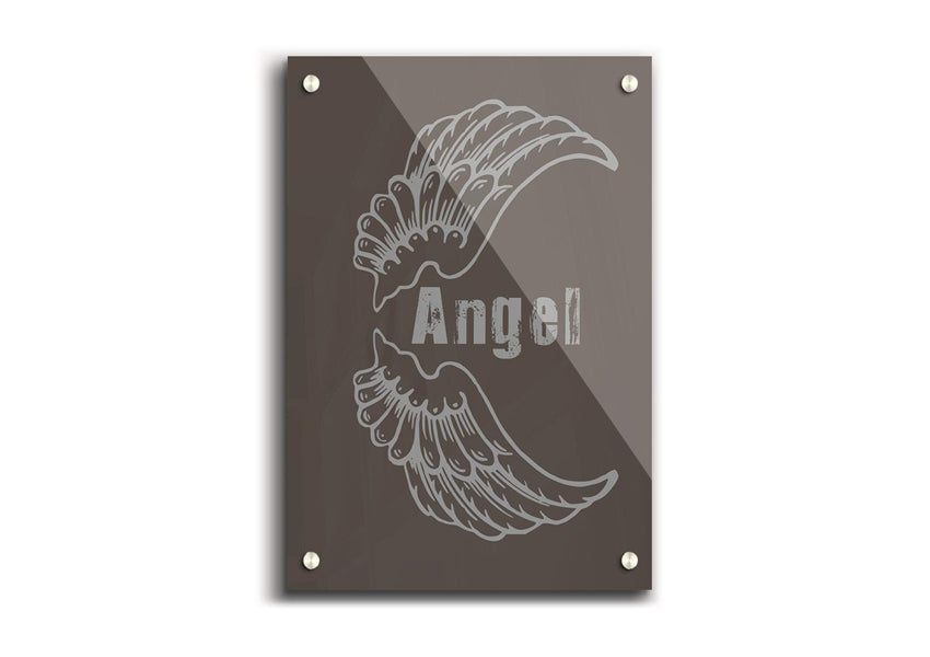 Angel Wings 3 Chocolate acrylic print on 5mm thick acrylic glass, showcasing a beautiful design with rich chocolate tones.