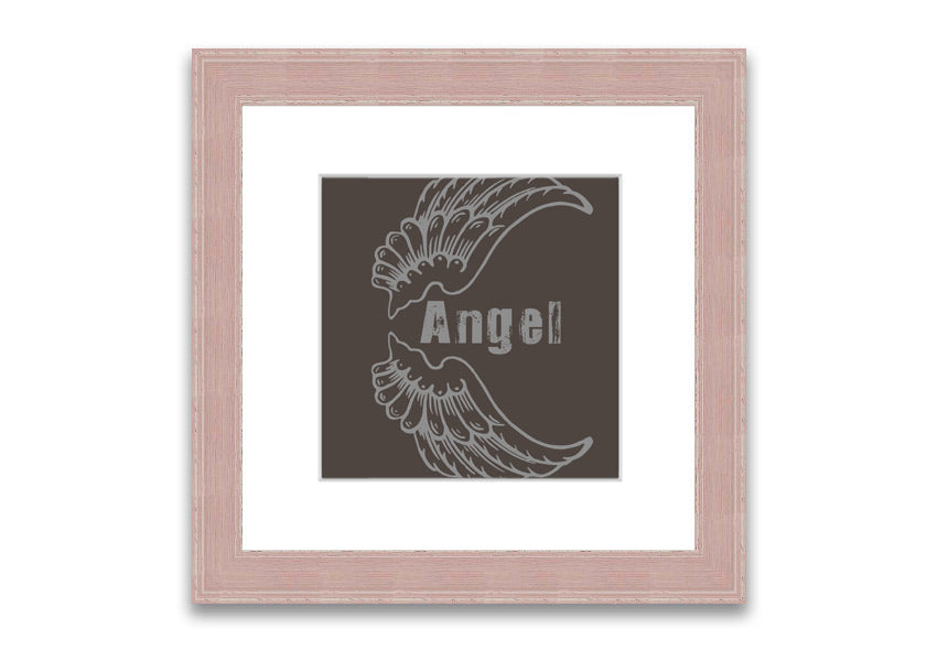 Framed Angel Wings 3 Chocolate print with elegant design and multiple frame color options.