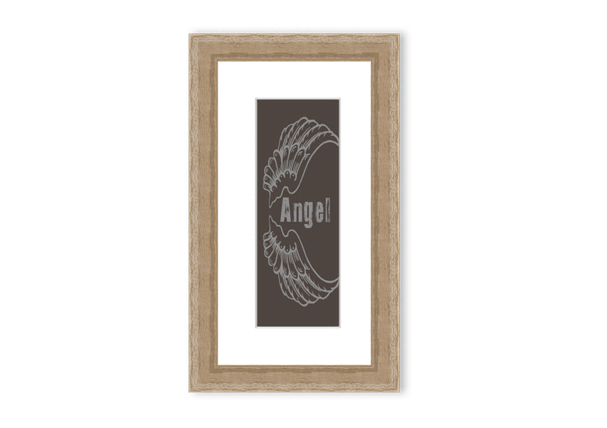 Framed Angel Wings 3 Chocolate print with elegant design and multiple frame color options.