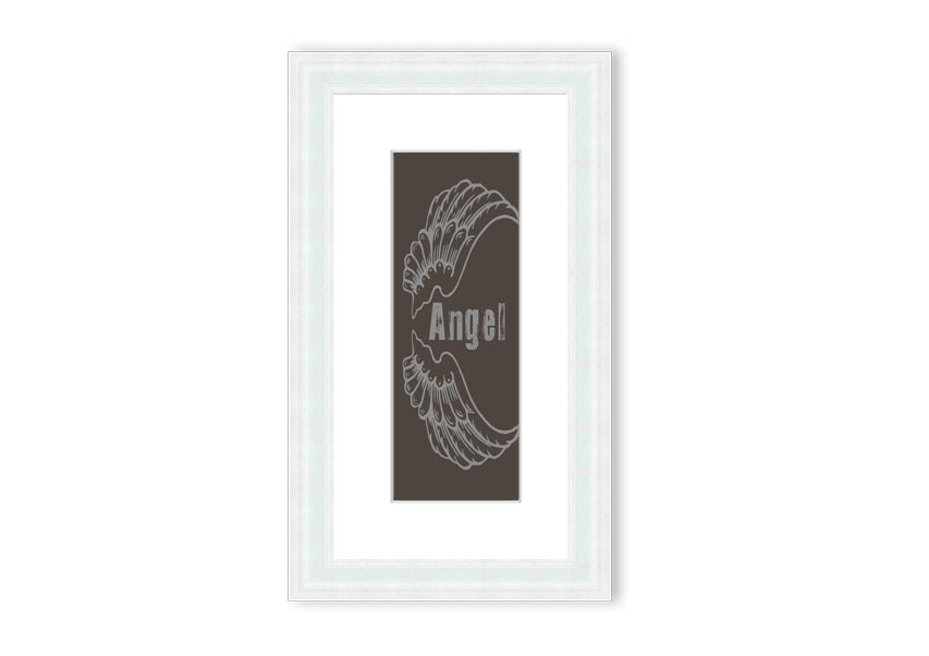 Framed Angel Wings 3 Chocolate print with elegant design and multiple frame color options.