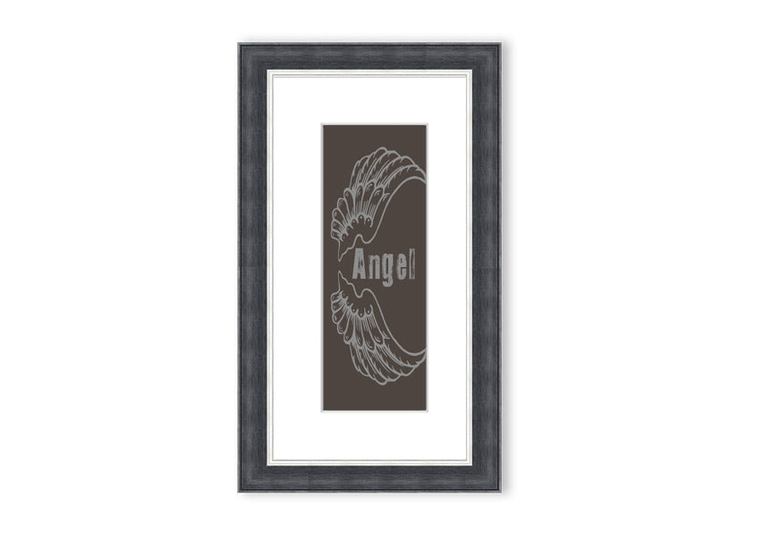 Framed Angel Wings 3 Chocolate print with elegant design and multiple frame color options.