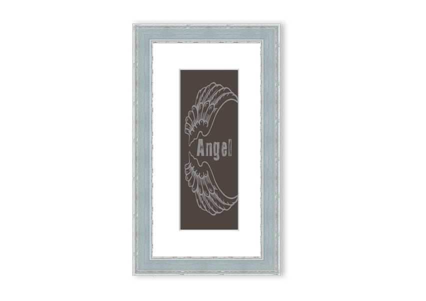 Framed Angel Wings 3 Chocolate print with elegant design and multiple frame color options.