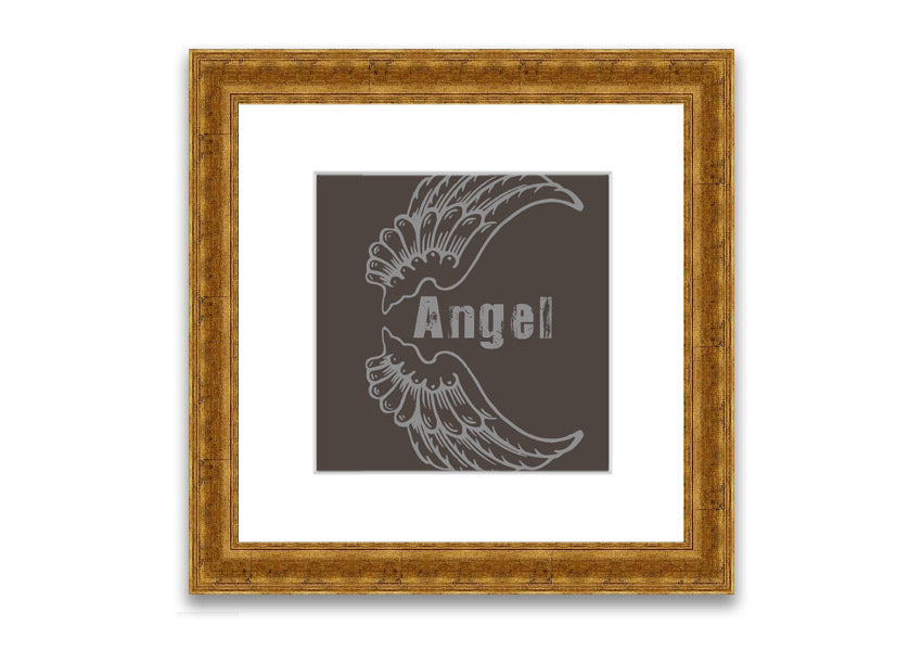 Framed Angel Wings 3 Chocolate print with elegant design and multiple frame color options.