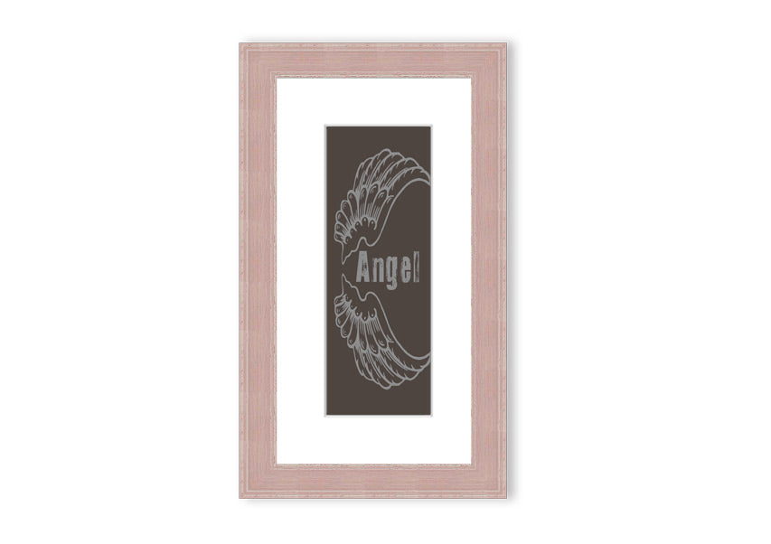 Framed Angel Wings 3 Chocolate print with elegant design and multiple frame color options.