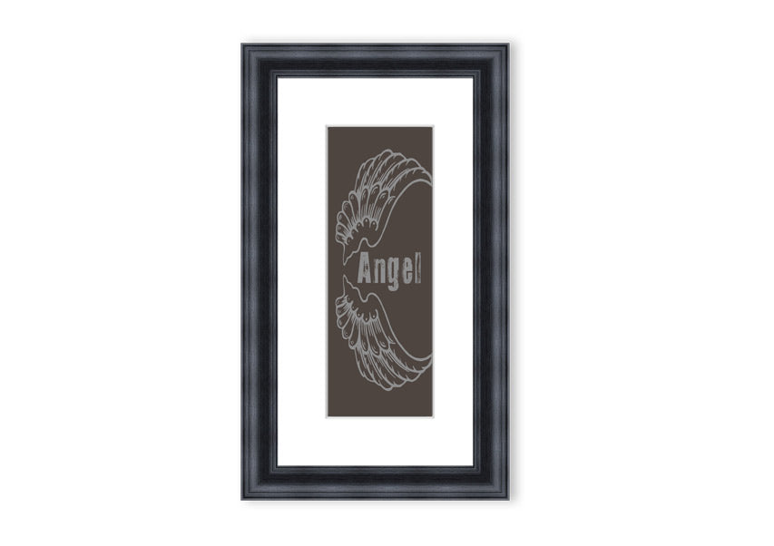 Framed Angel Wings 3 Chocolate print with elegant design and multiple frame color options.