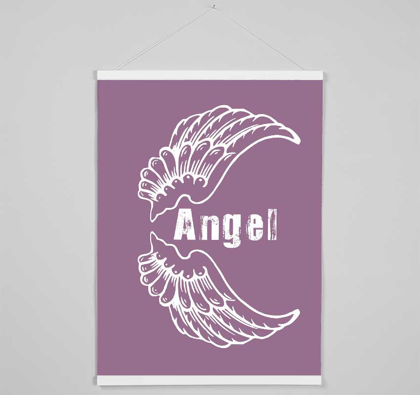 Angel Wings 3 Dusty Pink wooden poster hangers with magnetic fastening, showcasing a contemporary design and solid wood craftsmanship.