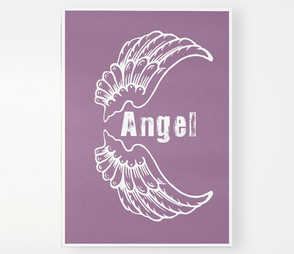 Angel Wings 3 Dusty Pink canvas poster featuring soft pink tones and intricate wing design, perfect for home decor.