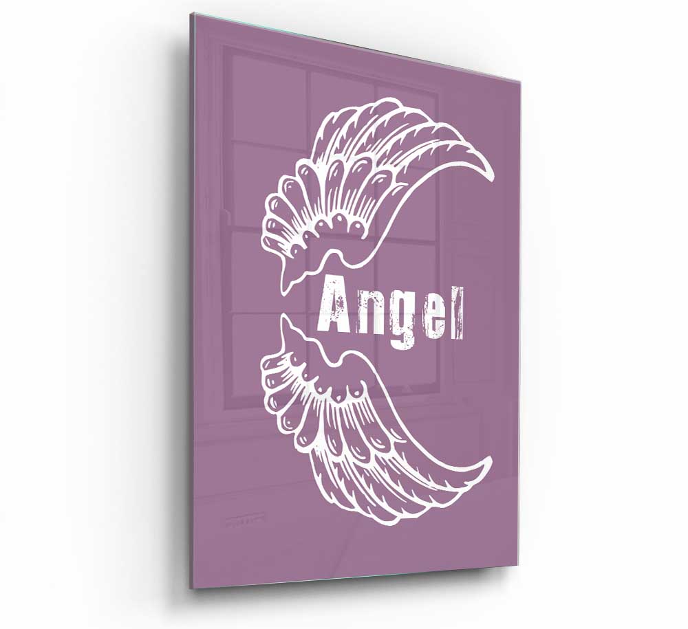 Angel Wings 3 Dusty Pink glass print featuring elegant design and soft hues, perfect for modern home decor.