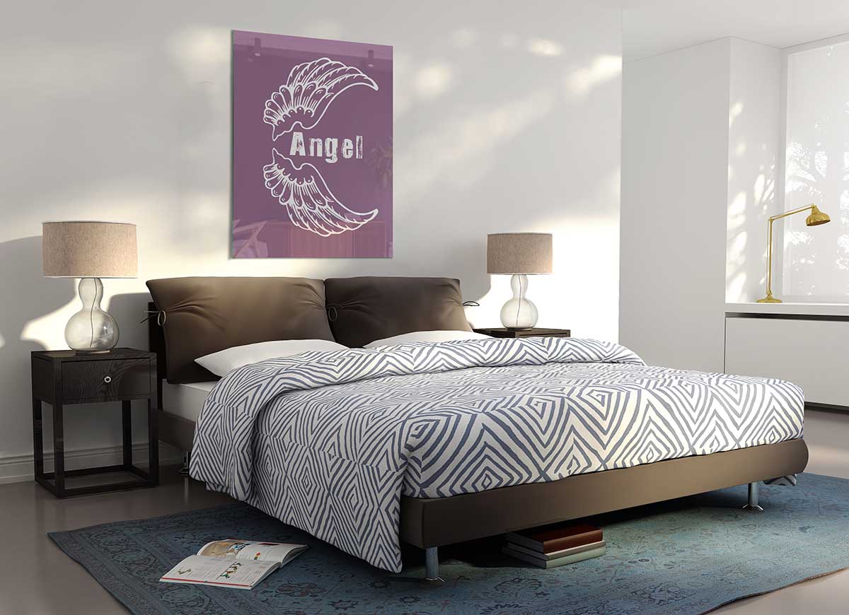 Angel Wings 3 Dusty Pink glass print featuring elegant design and soft hues, perfect for modern home decor.