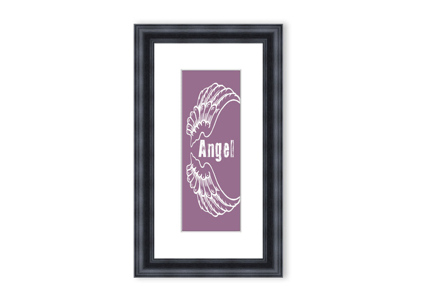 Angel Wings 3 Dusty Pink framed print showcasing delicate angel wings in soft pink, elegantly framed and ready to hang.