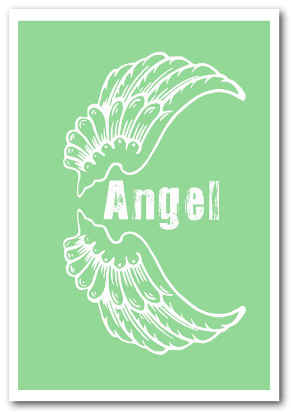 Angel Wings 3 Green canvas poster featuring vibrant green angel wings design on high-quality canvas, ready for display or framing.