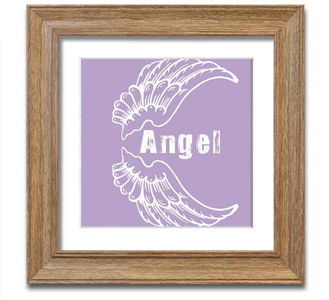 Angel Wings 3 Lilac Square Framed Print featuring delicate lilac angel wings design, elegantly framed and ready to hang.