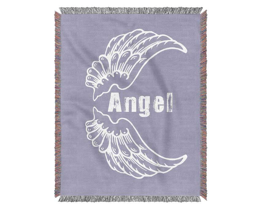 Angel Wings 3 Lilac throw blanket made of 100% cotton, featuring a thermal weave for breathability and a luxurious lilac color.