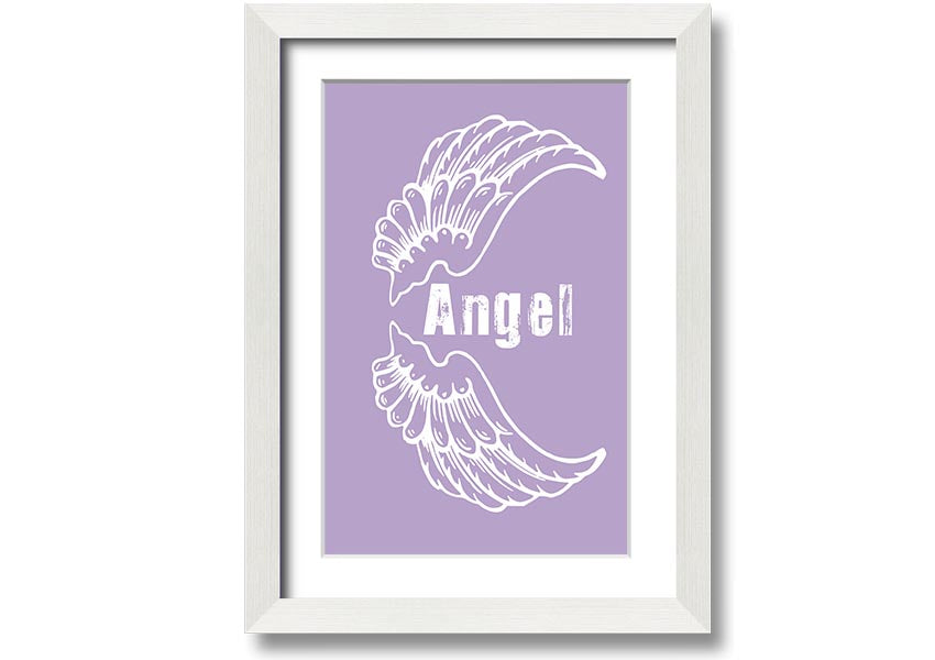 Angel Wings 3 Lilac framed print showcasing delicate lilac design in a stylish frame.