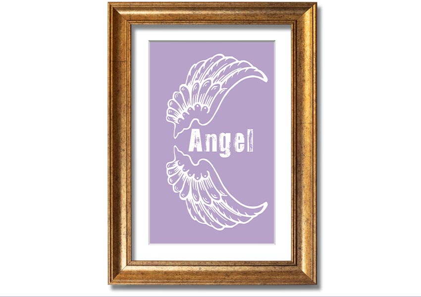 Angel Wings 3 Lilac framed print showcasing delicate lilac design in a stylish frame.