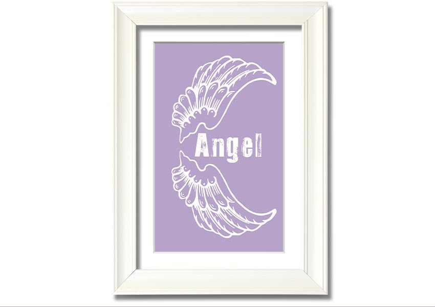 Angel Wings 3 Lilac framed print showcasing delicate lilac design in a stylish frame.