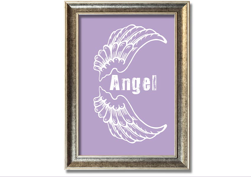 Angel Wings 3 Lilac framed print showcasing delicate lilac design in a stylish frame.