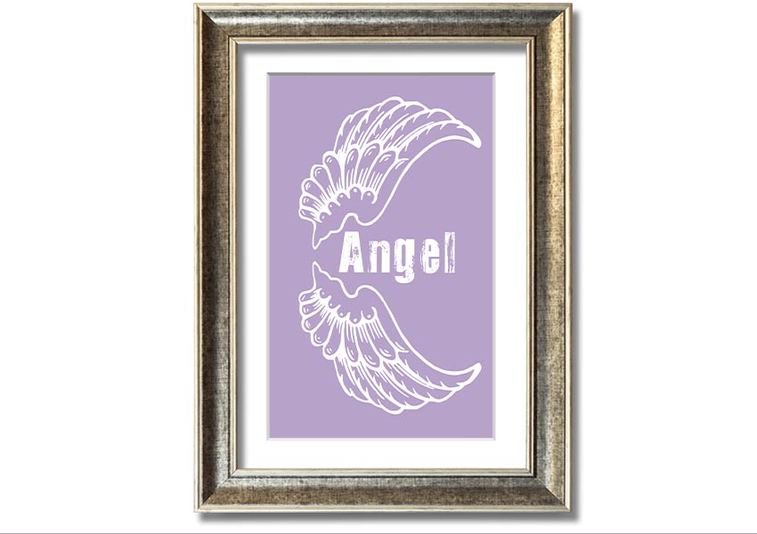 Angel Wings 3 Lilac framed print showcasing delicate lilac design in a stylish frame.