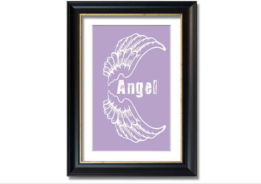 Angel Wings 3 Lilac framed print showcasing delicate lilac design in a stylish frame.