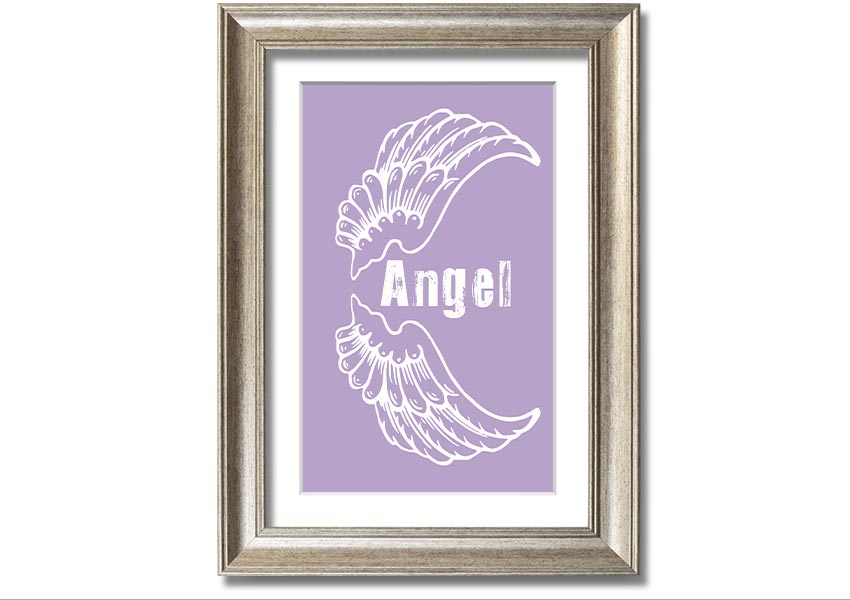 Angel Wings 3 Lilac framed print showcasing delicate lilac design in a stylish frame.