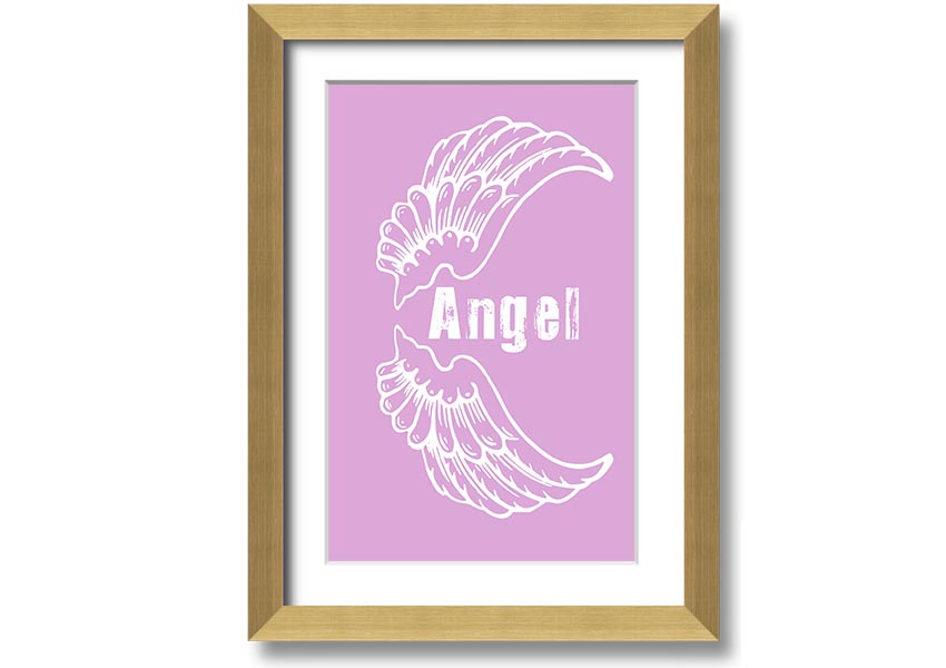 Angel Wings 3 Pink framed print featuring delicate pink wings, elegantly framed and ready to hang.