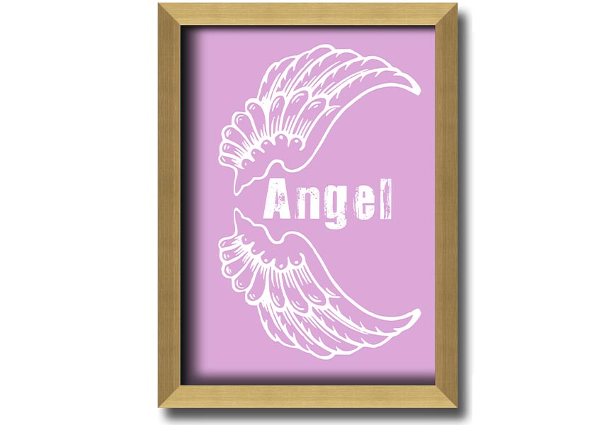 Angel Wings 3 Pink framed print featuring delicate pink wings, elegantly framed and ready to hang.