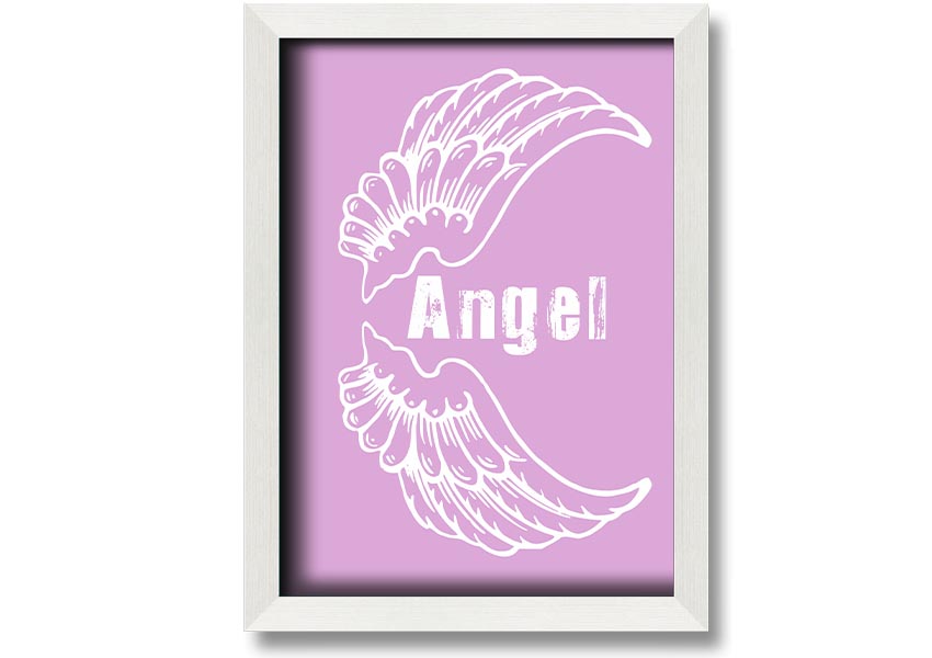 Angel Wings 3 Pink framed print featuring delicate pink wings, elegantly framed and ready to hang.