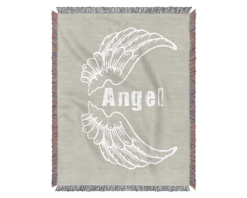 Angel Wings 3 Pink throw blanket made of 100% cotton with a thermal weave, featuring elegant angel wing motifs.