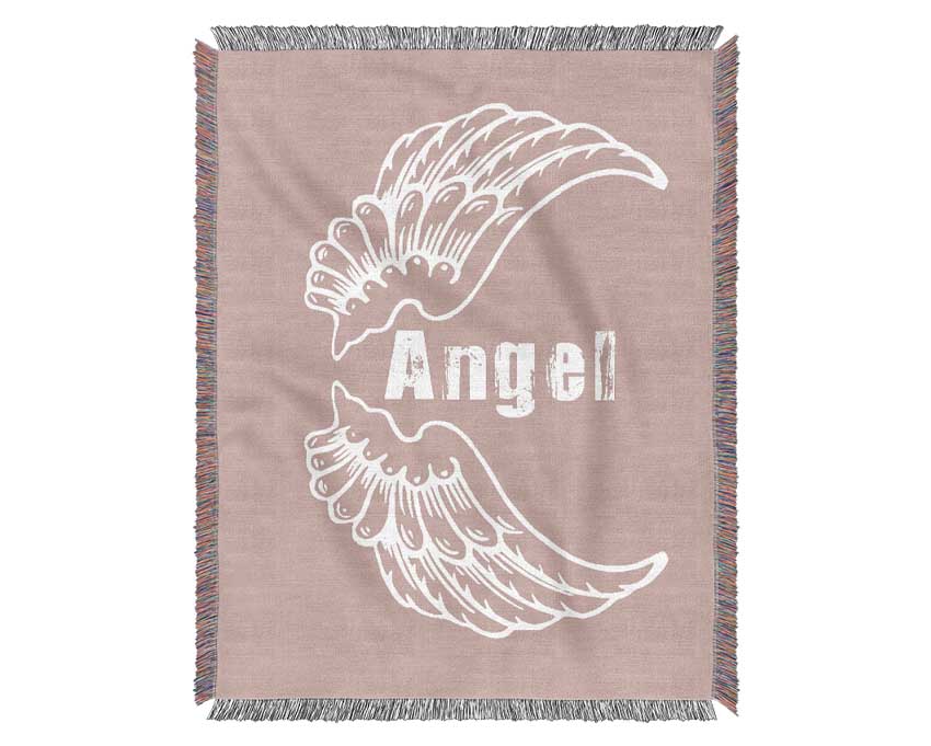 Angel Wings 3 Vivid Pink throw blanket made from 100% cotton, featuring a luxurious thermal weave and vibrant pink color.