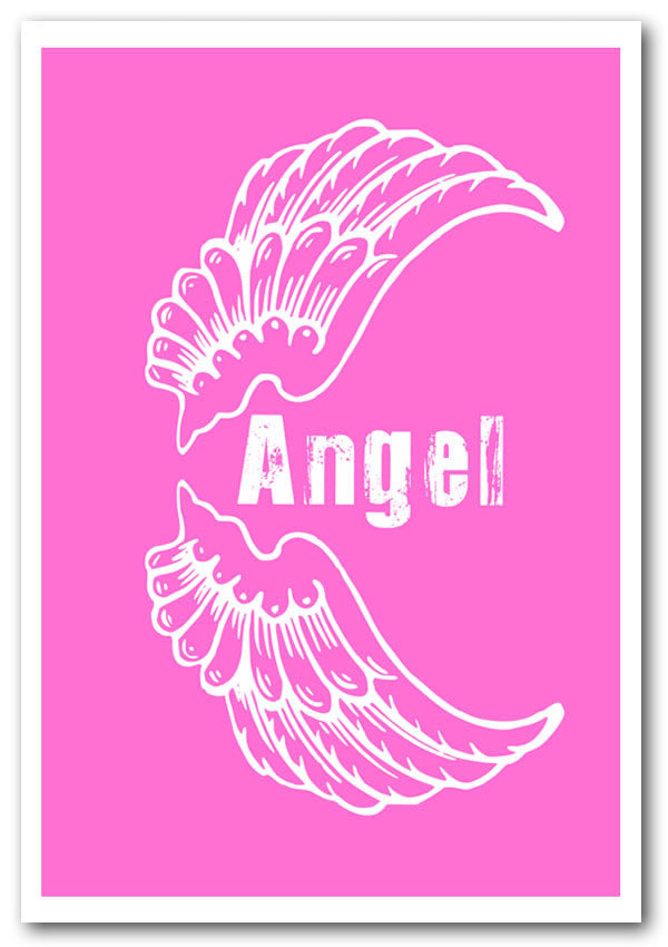 Angel Wings 3 Vivid Pink canvas poster featuring vibrant pink colors and intricate wing design, perfect for home decor.