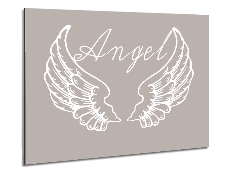 Angel Wings 4 Beige art piece printed on brushed aluminium dibond, showcasing elegant beige tones and modern design.