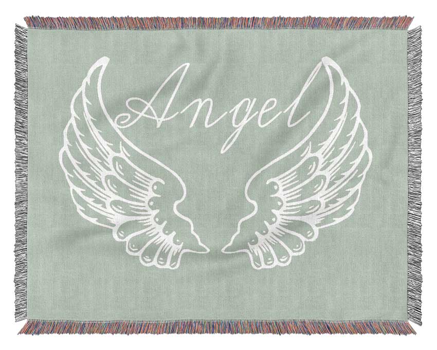 Angel Wings 4 Beige throw blanket made from 100% cotton, featuring a thermal weave for breathability and a luxurious finish.