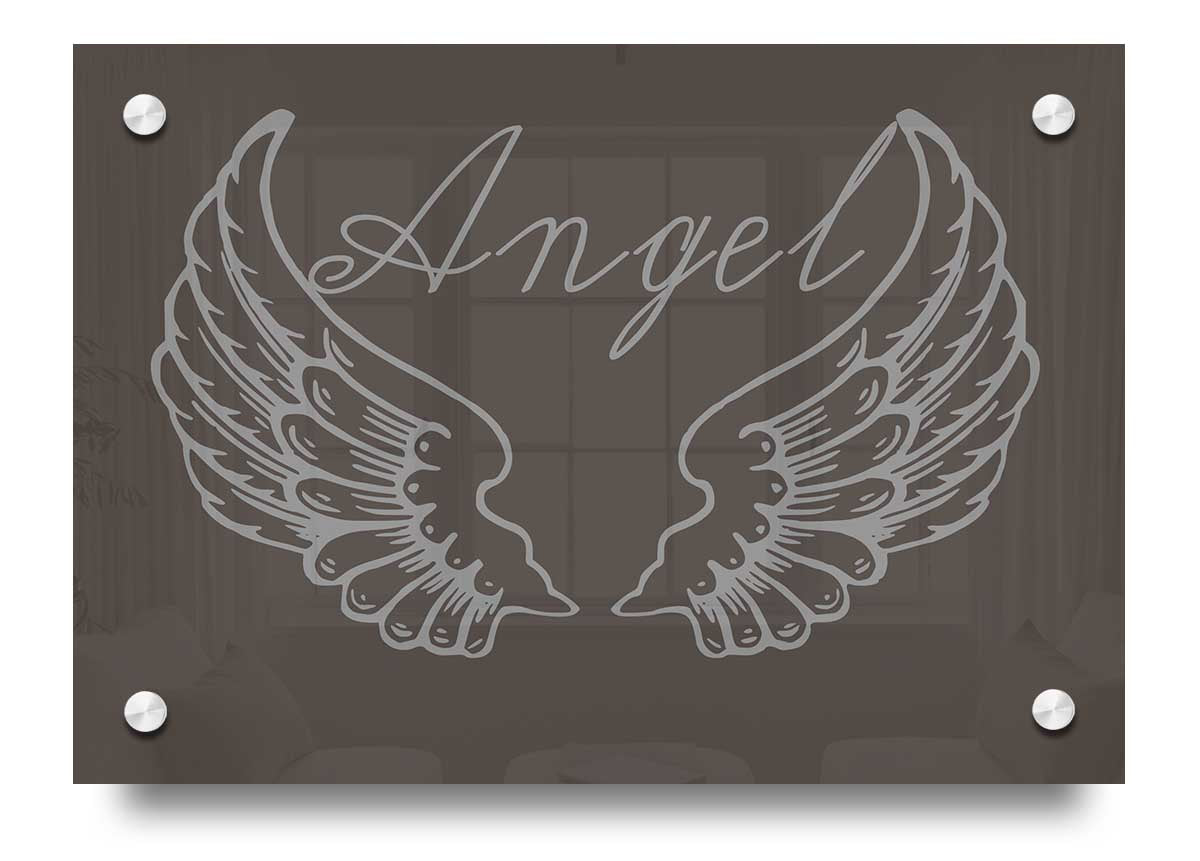 Angel Wings 4 Chocolate acrylic print on 5mm thick acrylic glass, featuring a beautiful design in rich chocolate tones.