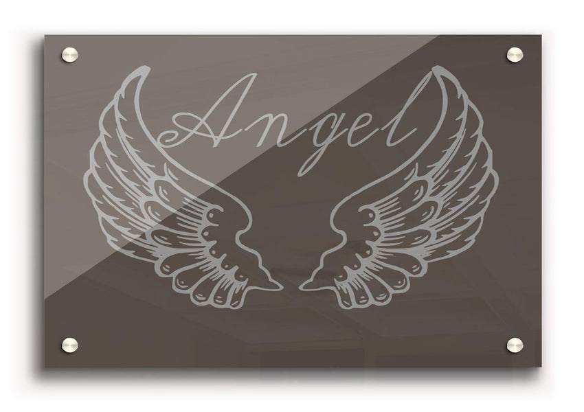 Angel Wings 4 Chocolate acrylic print on 5mm thick acrylic glass, featuring a beautiful design in rich chocolate tones.