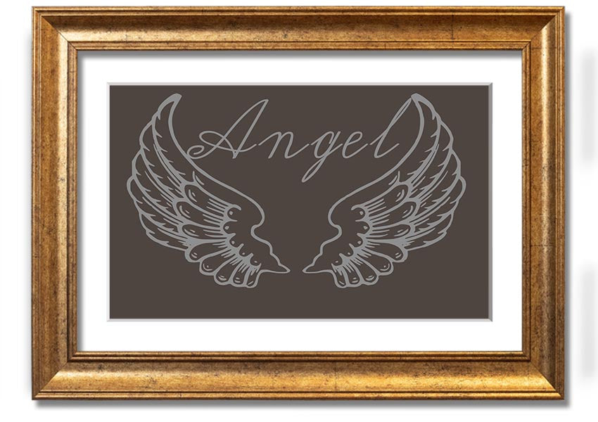 Angel Wings 4 Chocolate framed print with elegant design, available in various frame colors.