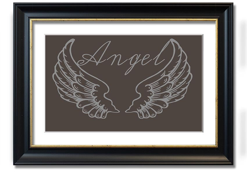 Angel Wings 4 Chocolate framed print with elegant design, available in various frame colors.