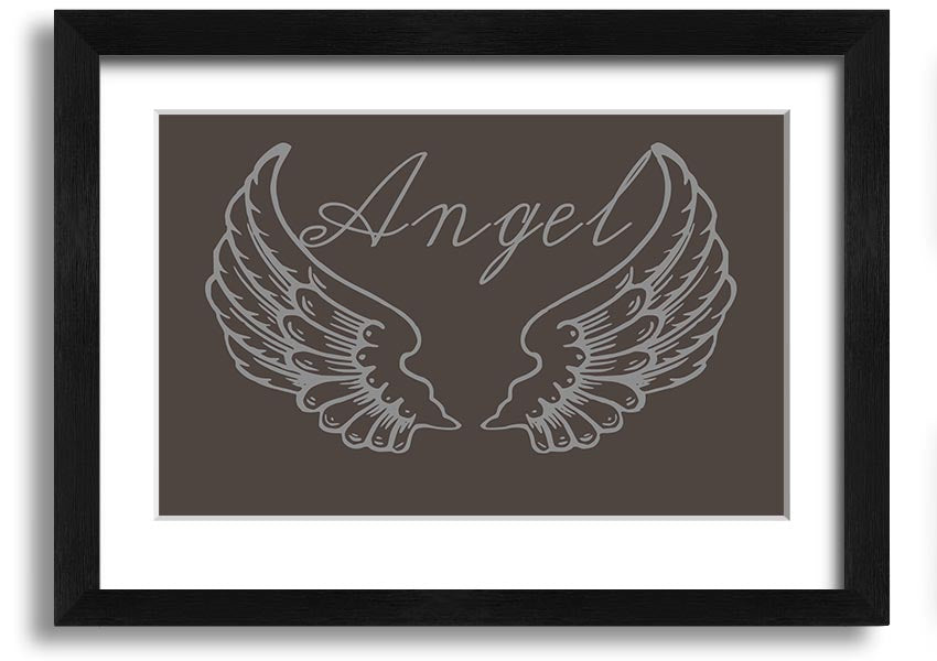 Angel Wings 4 Chocolate framed print with elegant design, available in various frame colors.